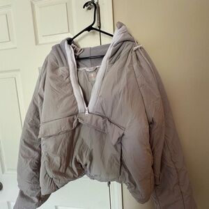 Free People Gray Puffer Jacket